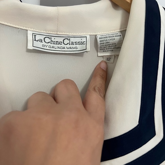 Vintage La Chine Classic by Galinda Wang Sailor Blouse Size 12 - Picture 5 of 7